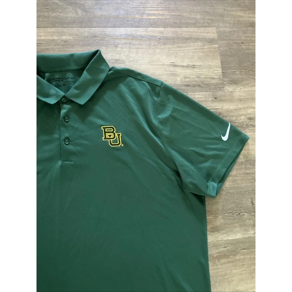 Nike Golf Green Baylor Bears Golf Polo Shirt Mens XL Dri-Fit Standard Fit